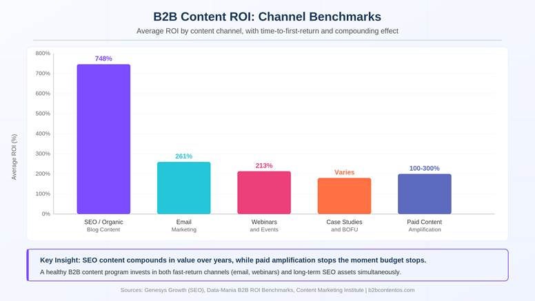 b2b content roi channel benchmarks