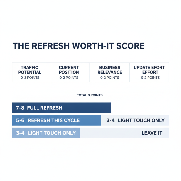 Content refresh checklist and framework for B2B blogs