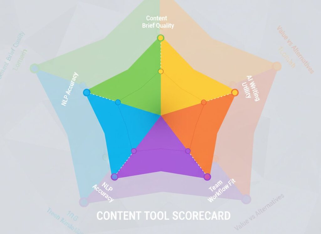 NeuronWriter B2B Fit Score radar chart across five dimensions