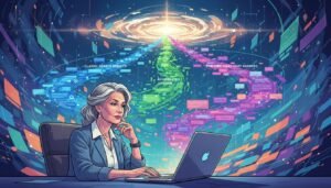 Editorial illustration of three glowing pathways converging into one destination, representing SEO, AEO, and GEO visibility